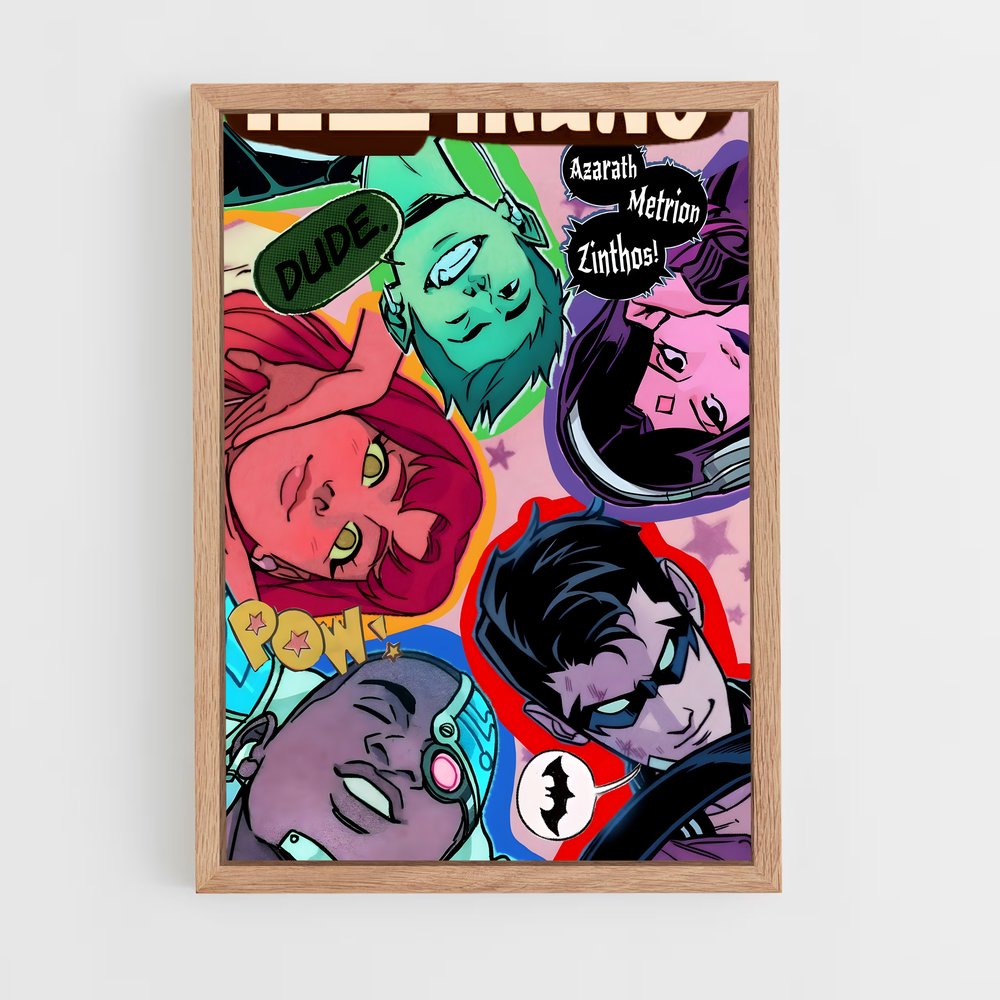 ap-teen titans-1 cadre Bois clair