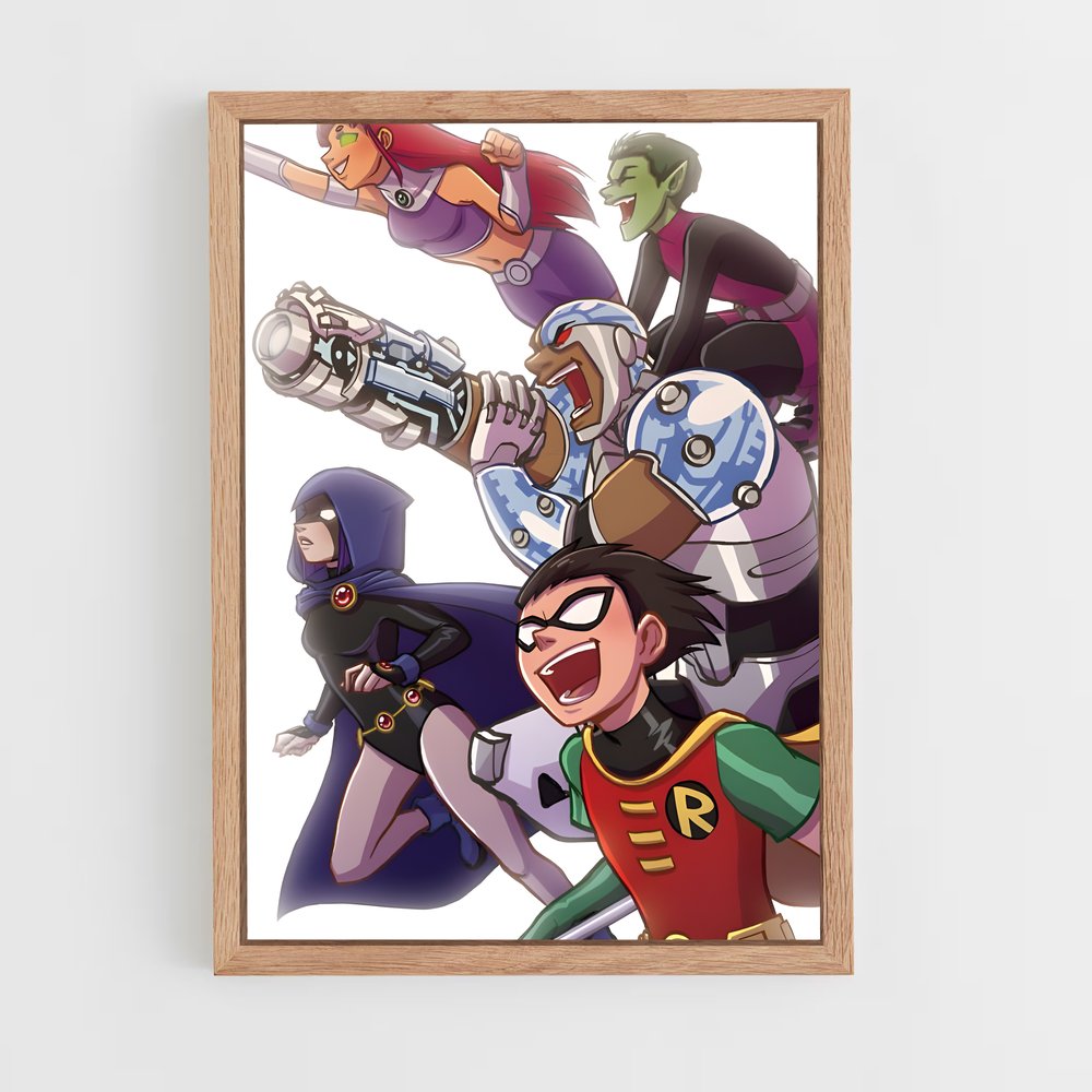 ap-teen titans-2 cadre Bois clair