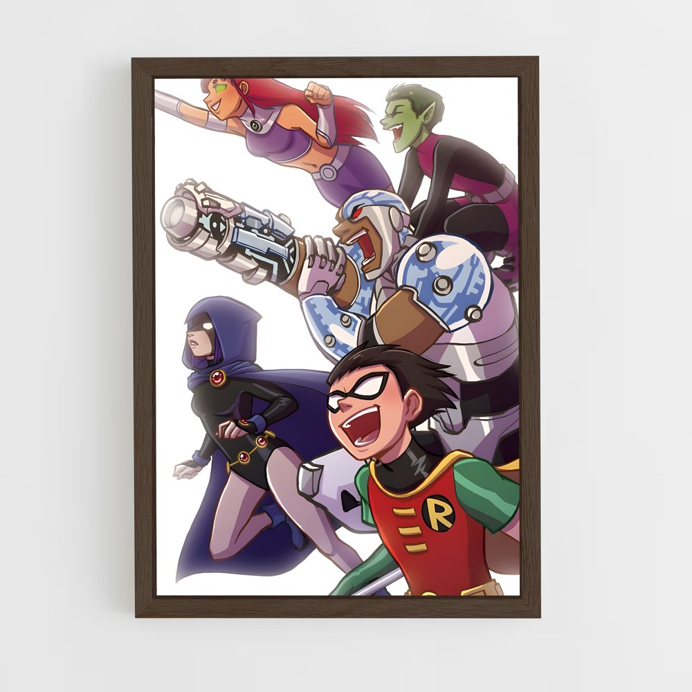 ap-teen titans-2 cadre Bois foncé