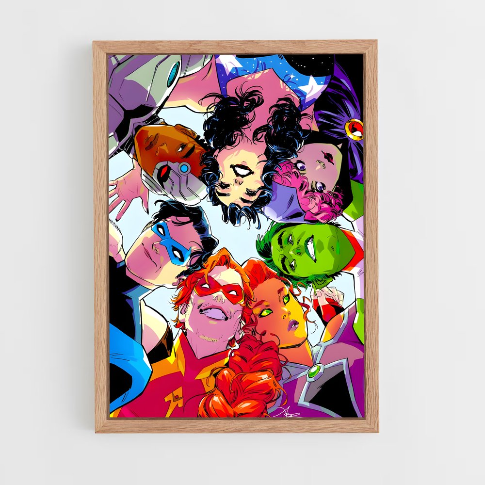 ap-teen titans-5 cadre Bois clair