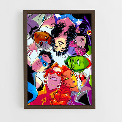 ap-teen titans-5 cadre Bois foncé