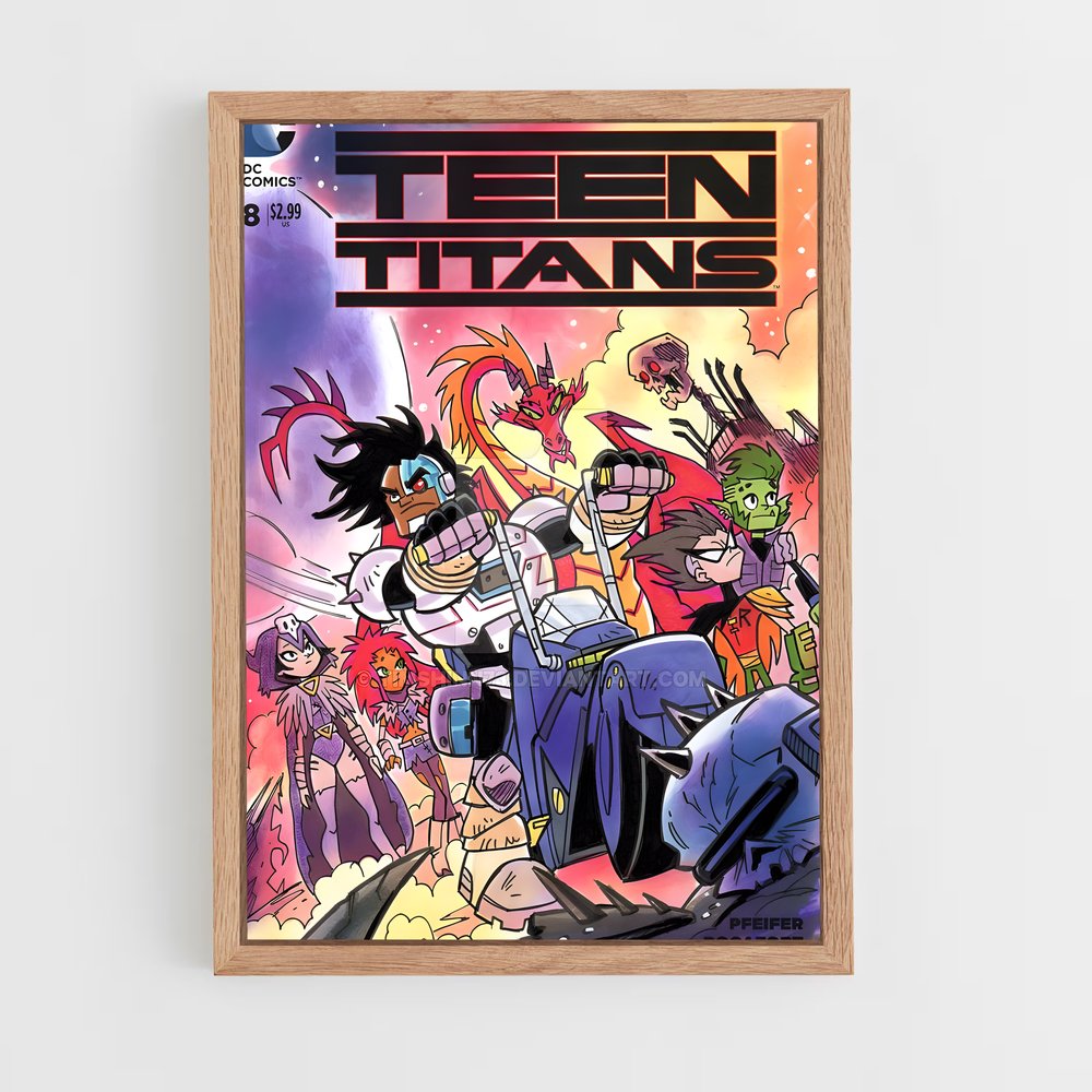 ap-teen titans-6 cadre Bois clair
