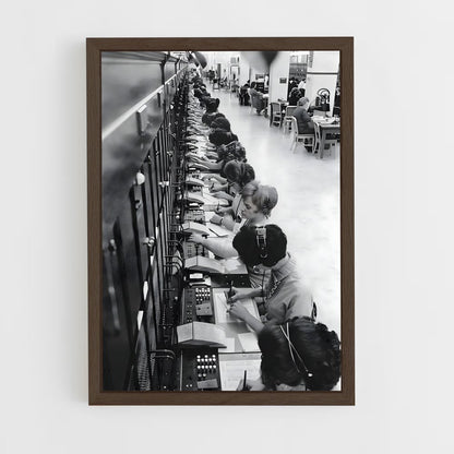 ap-telephone operator-2 cadre Bois foncé