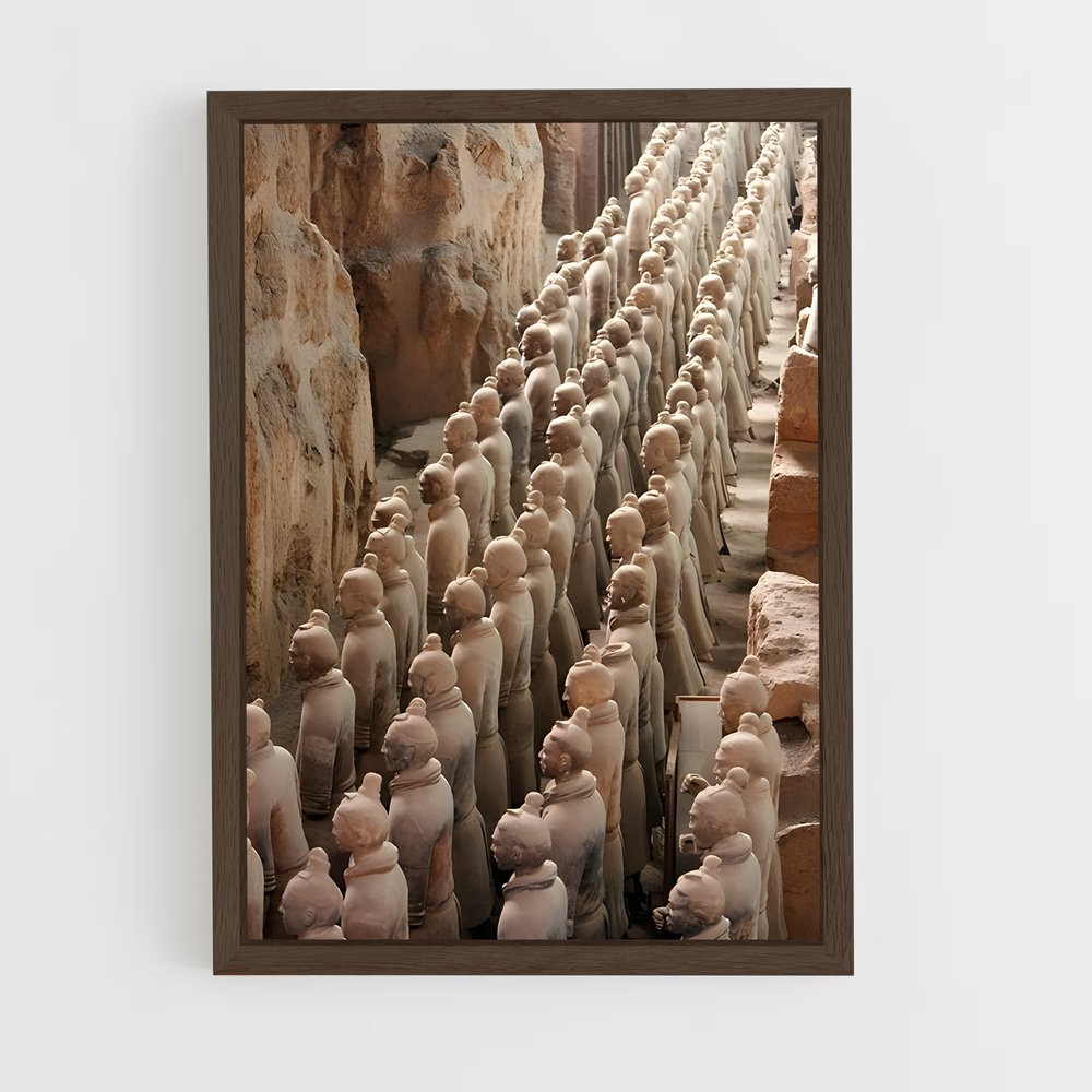 ap-terracotta army-13 cadre Bois foncé