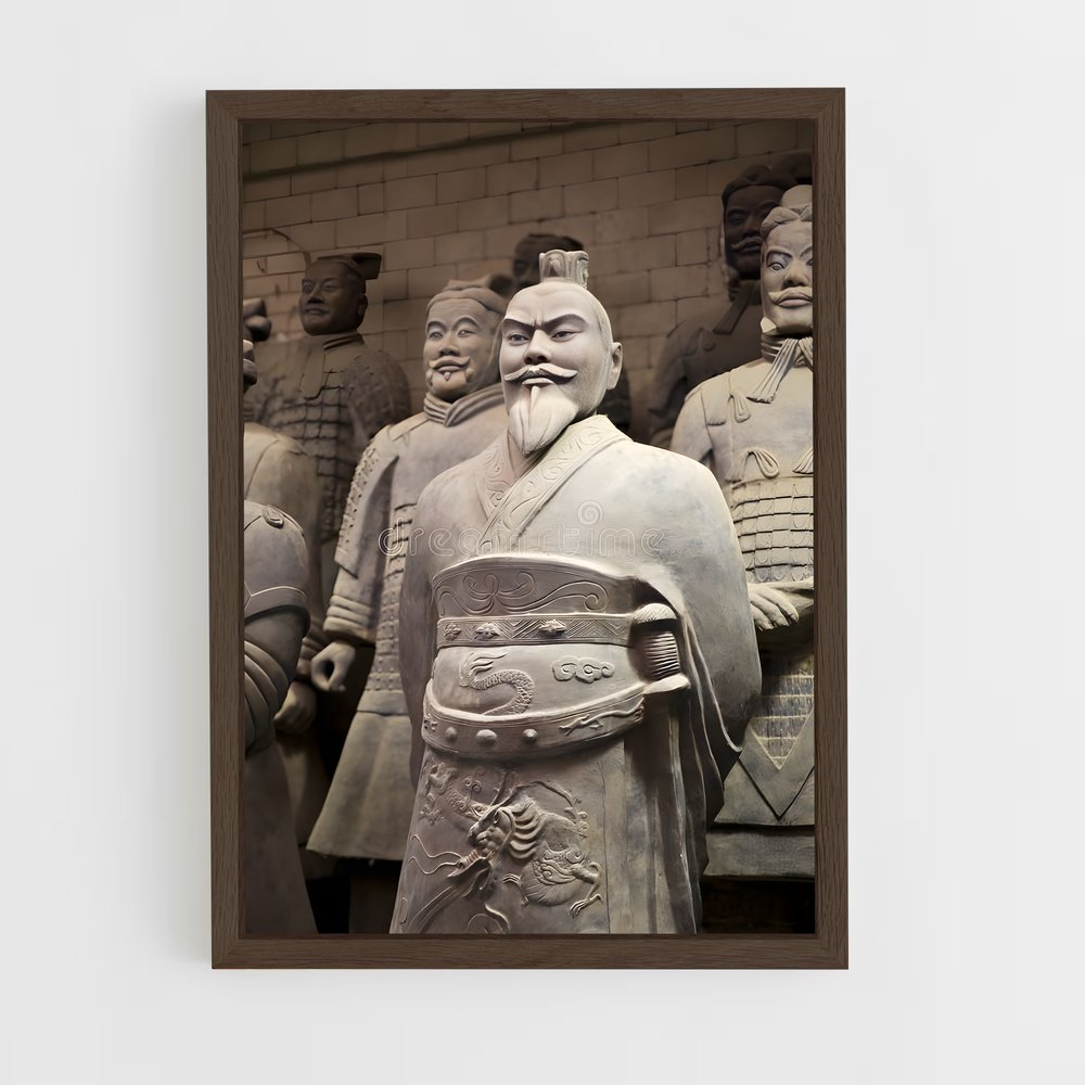 ap-terracotta army-19 cadre Bois foncé