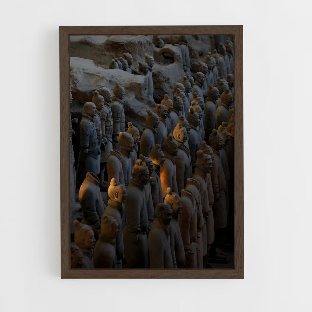 ap-terracotta army-4 cadre Bois foncé