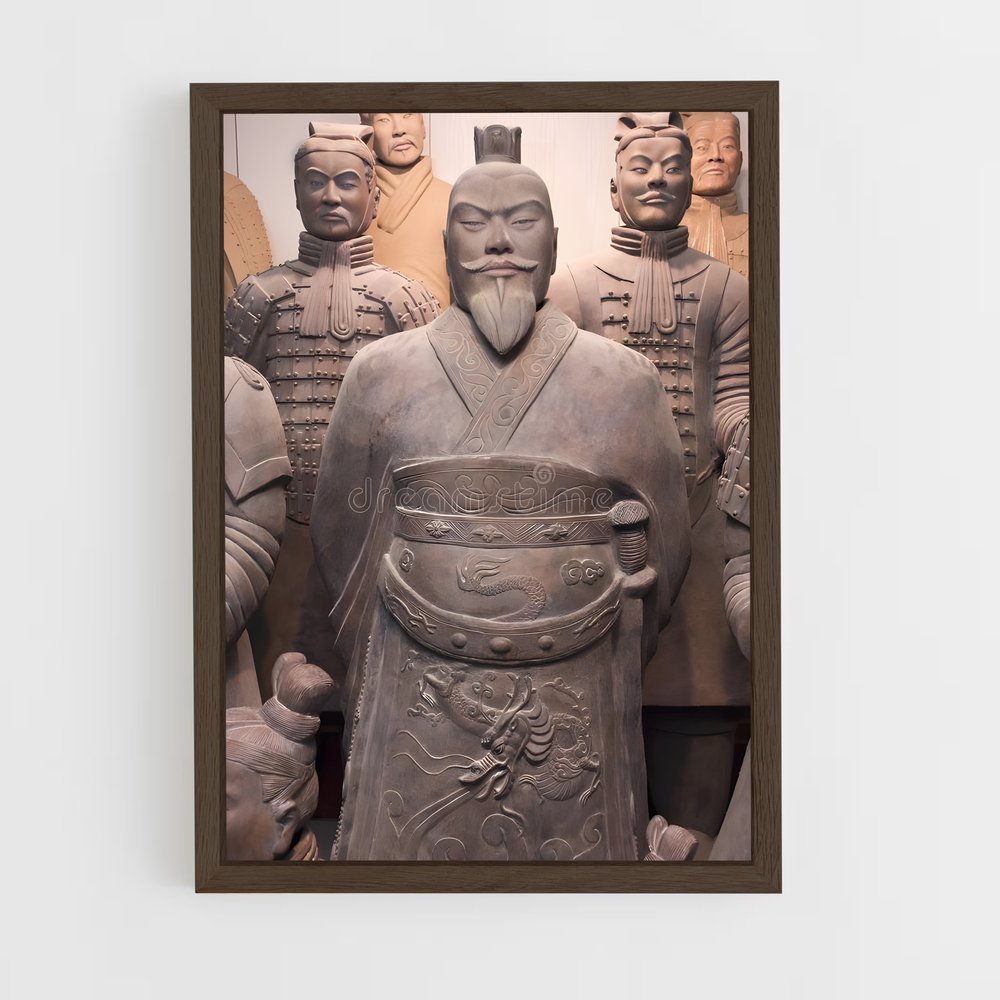 ap-terracotta army-8 cadre Bois foncé