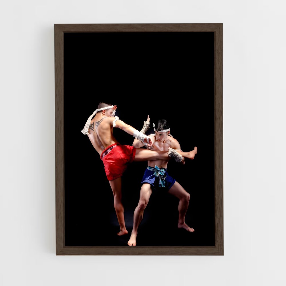 ap-thai fight-3 cadre Bois foncé