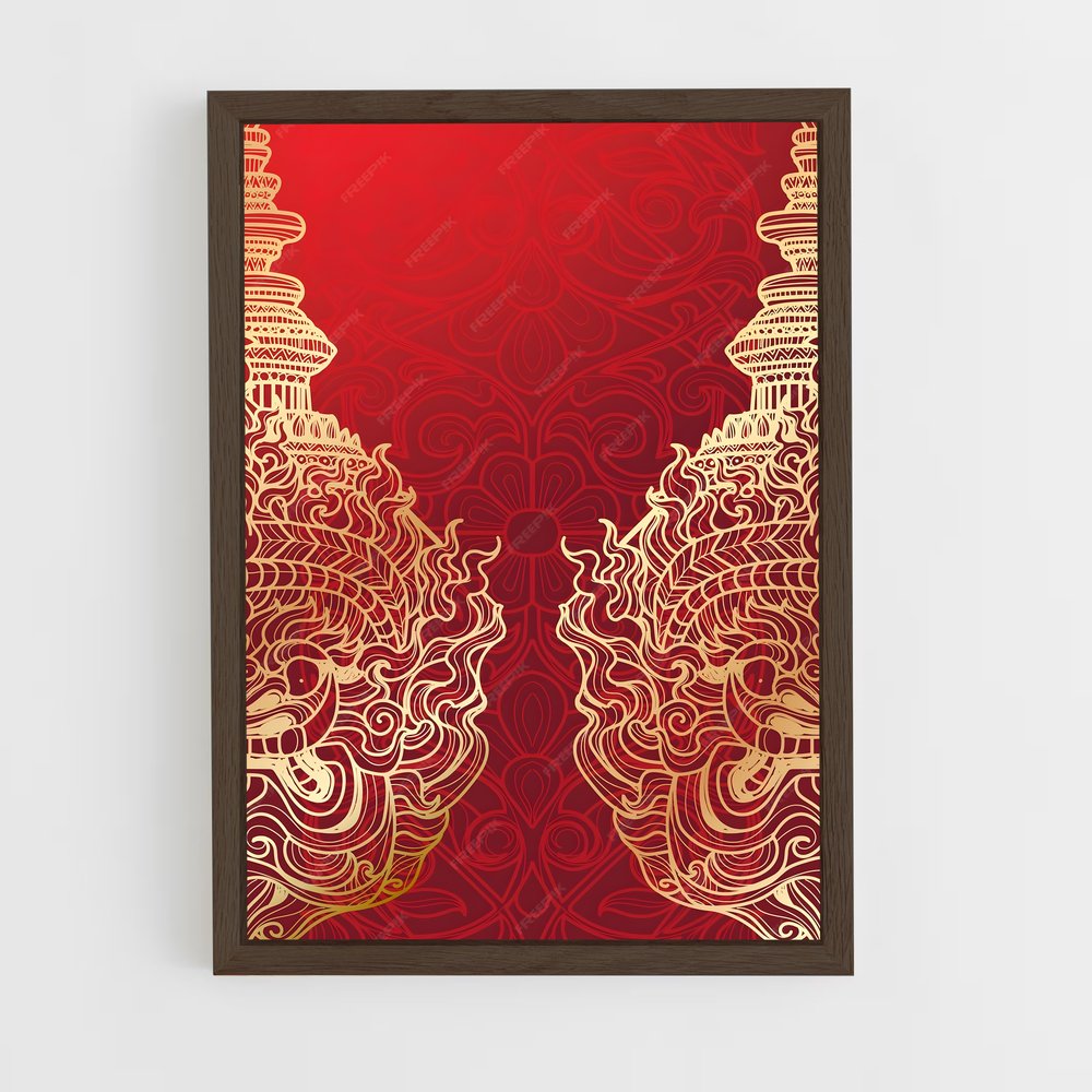 ap-thai patterns-3 cadre Bois foncé