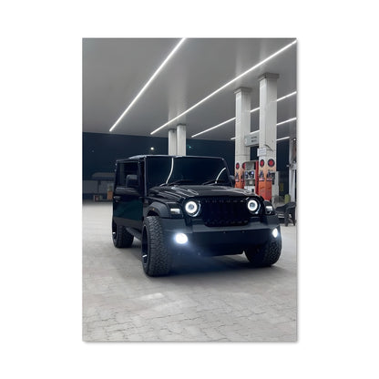 Poster Jeep Noir Éclat