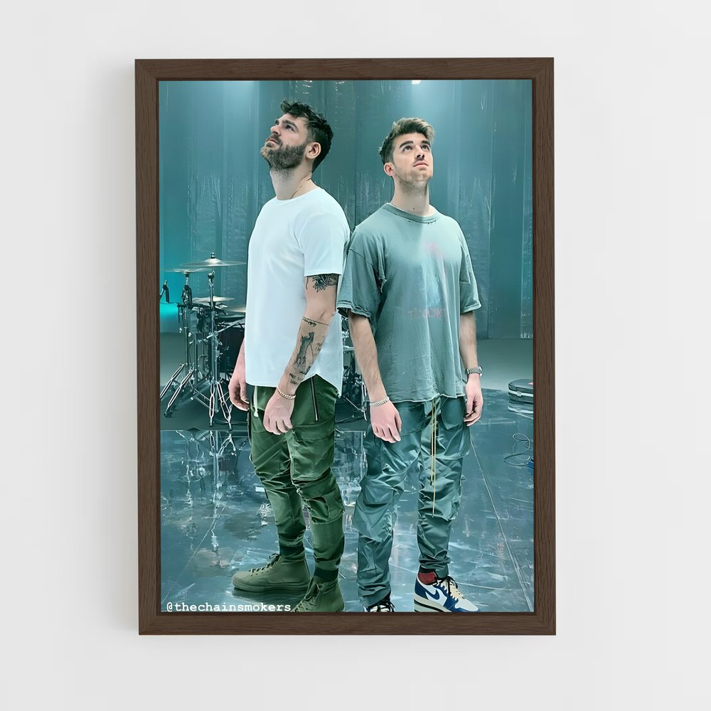 ap-the chainsmokers-8 cadre Bois foncé
