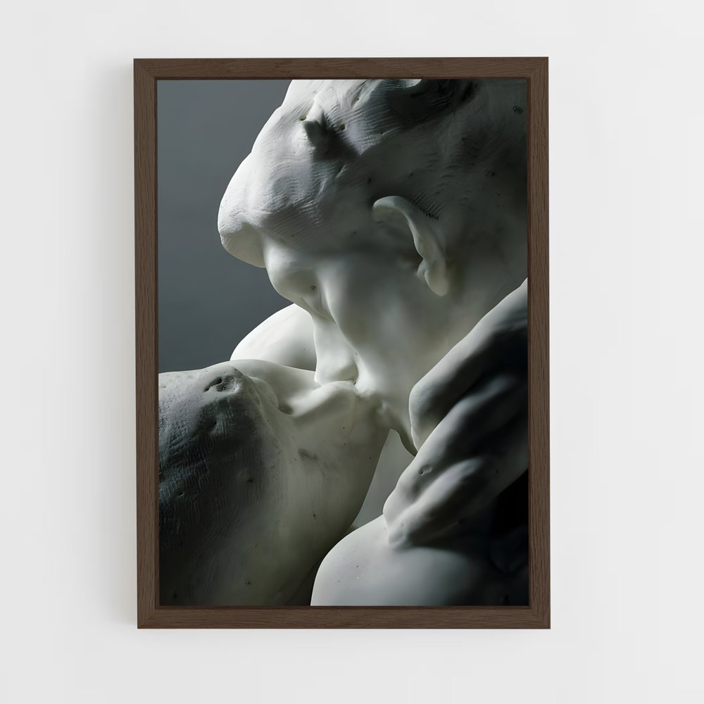 ap-the kiss rodin-10 cadre Bois foncé