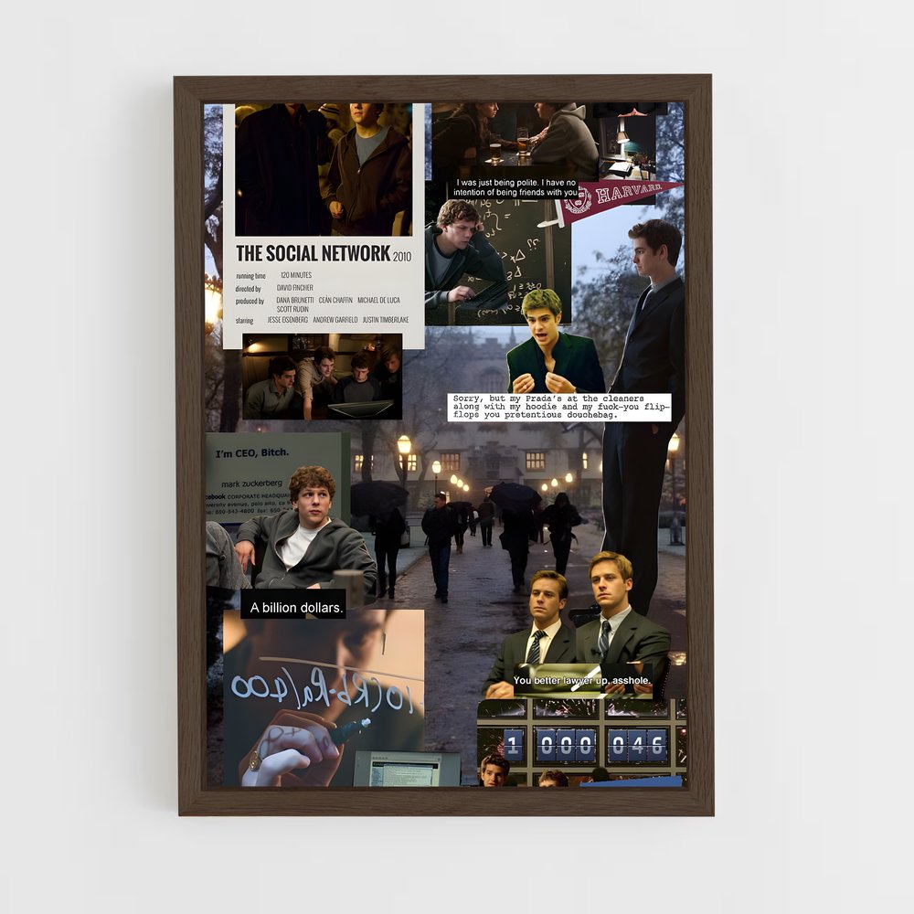 ap-the social network-6 cadre Bois foncé