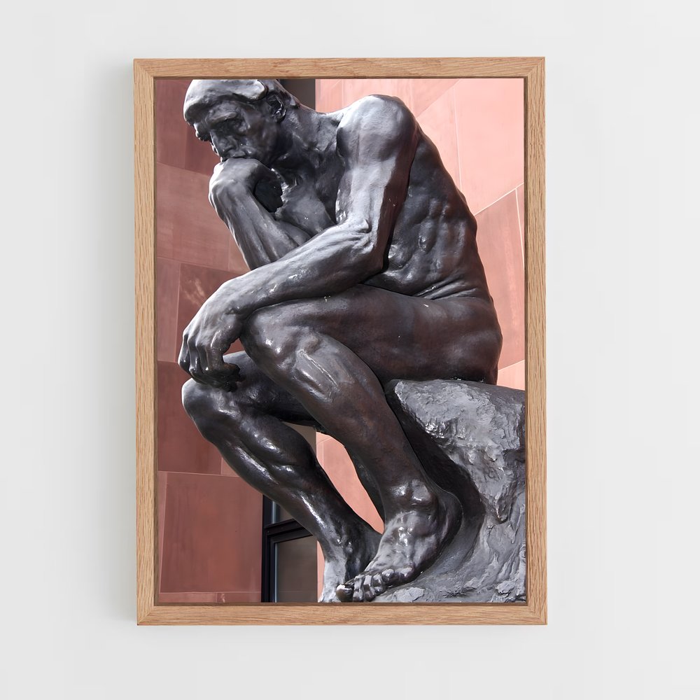 ap-the thinker rodin-4 cadre Bois clair