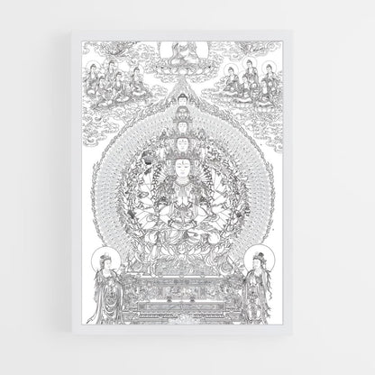 ap-thousand arm buddha-1 cadre Blanc