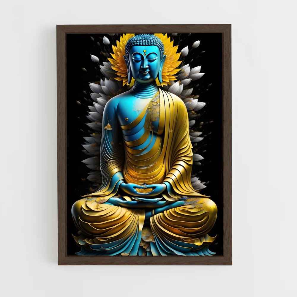 ap-thousand arm buddha-10 cadre Bois foncé
