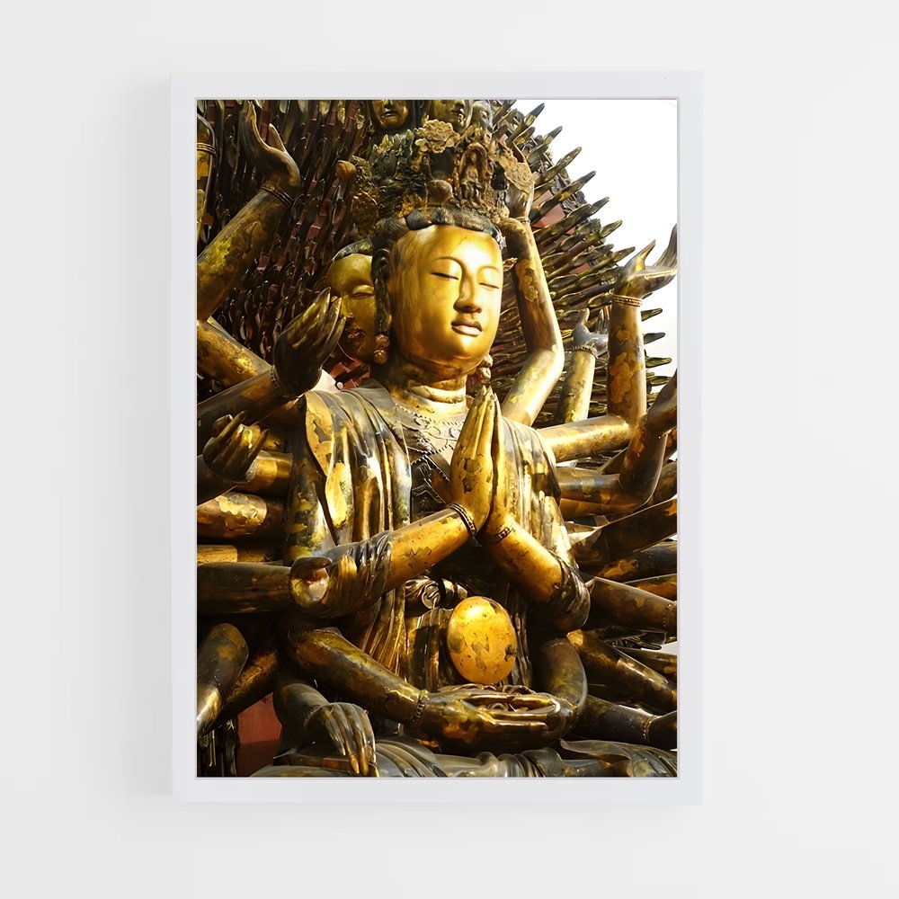 ap-thousand arm buddha-5 cadre Blanc