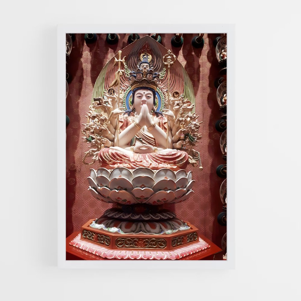 ap-thousand arm buddha-6 cadre Blanc