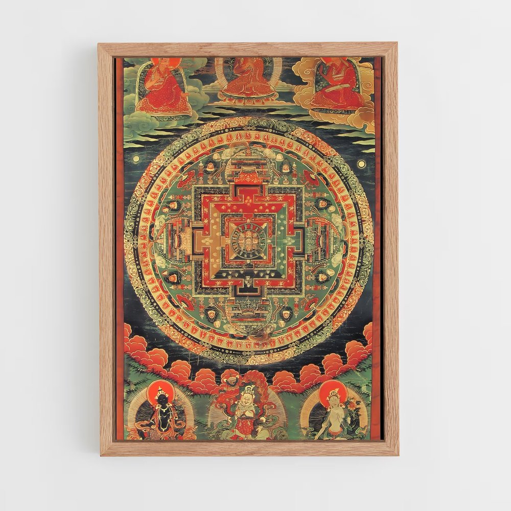 ap-tibetan mandala-1 cadre Bois clair