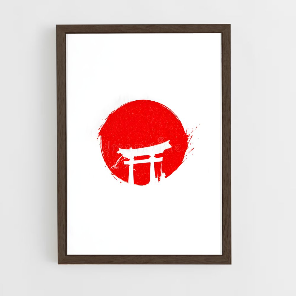 ap-tokyo flag-3 cadre Bois foncé