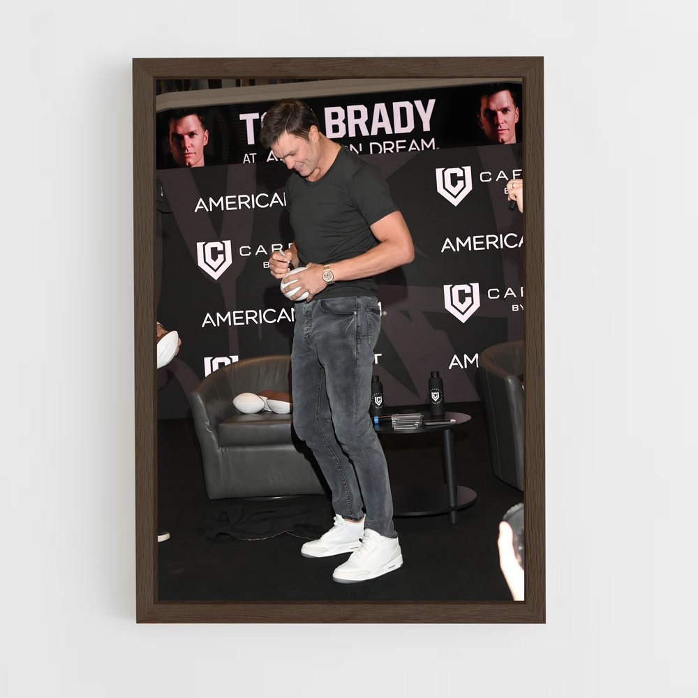 ap-tom brady-1 cadre Bois foncé
