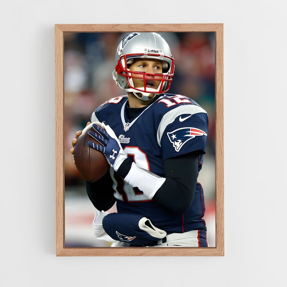 ap-tom brady-3 cadre Bois clair