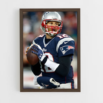 ap-tom brady-3 cadre Bois foncé