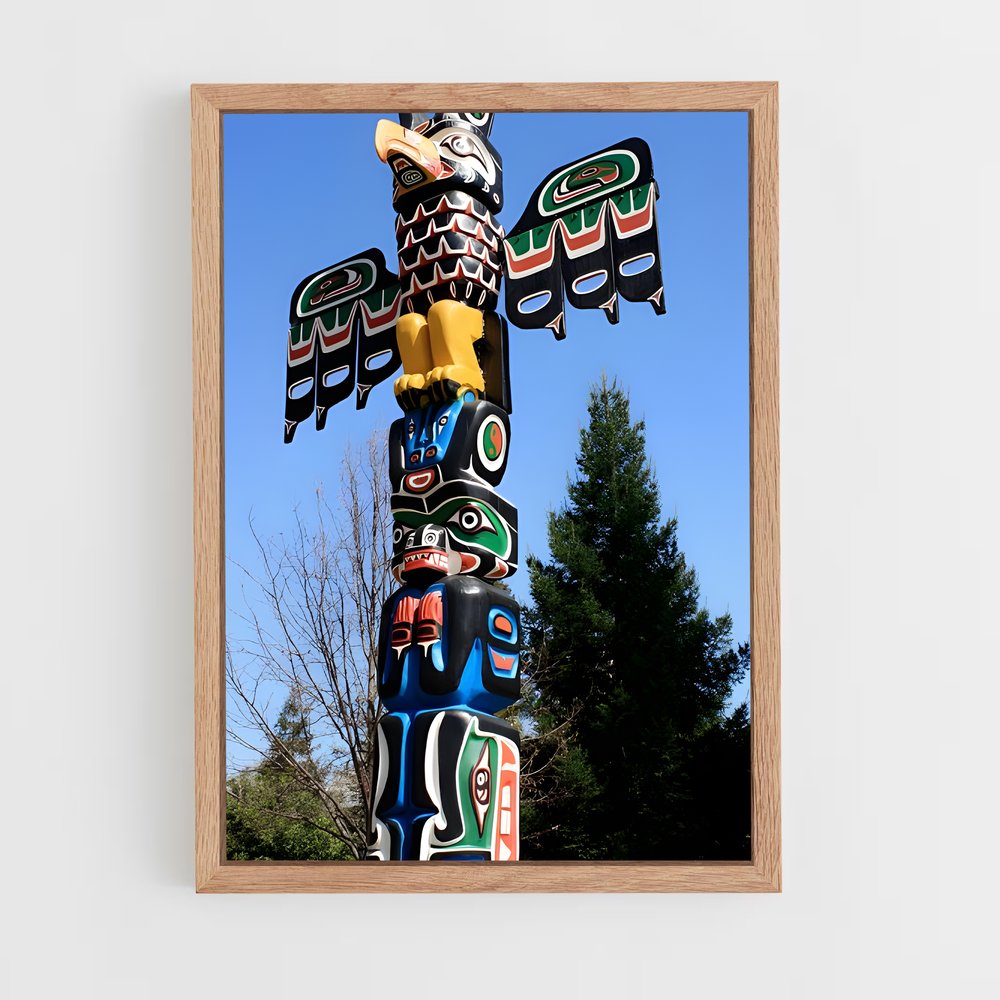 ap-totem pole-10 cadre Bois clair