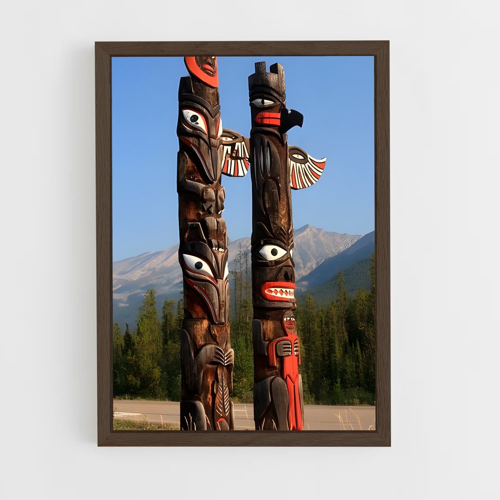ap-totem pole-11 cadre Bois foncé
