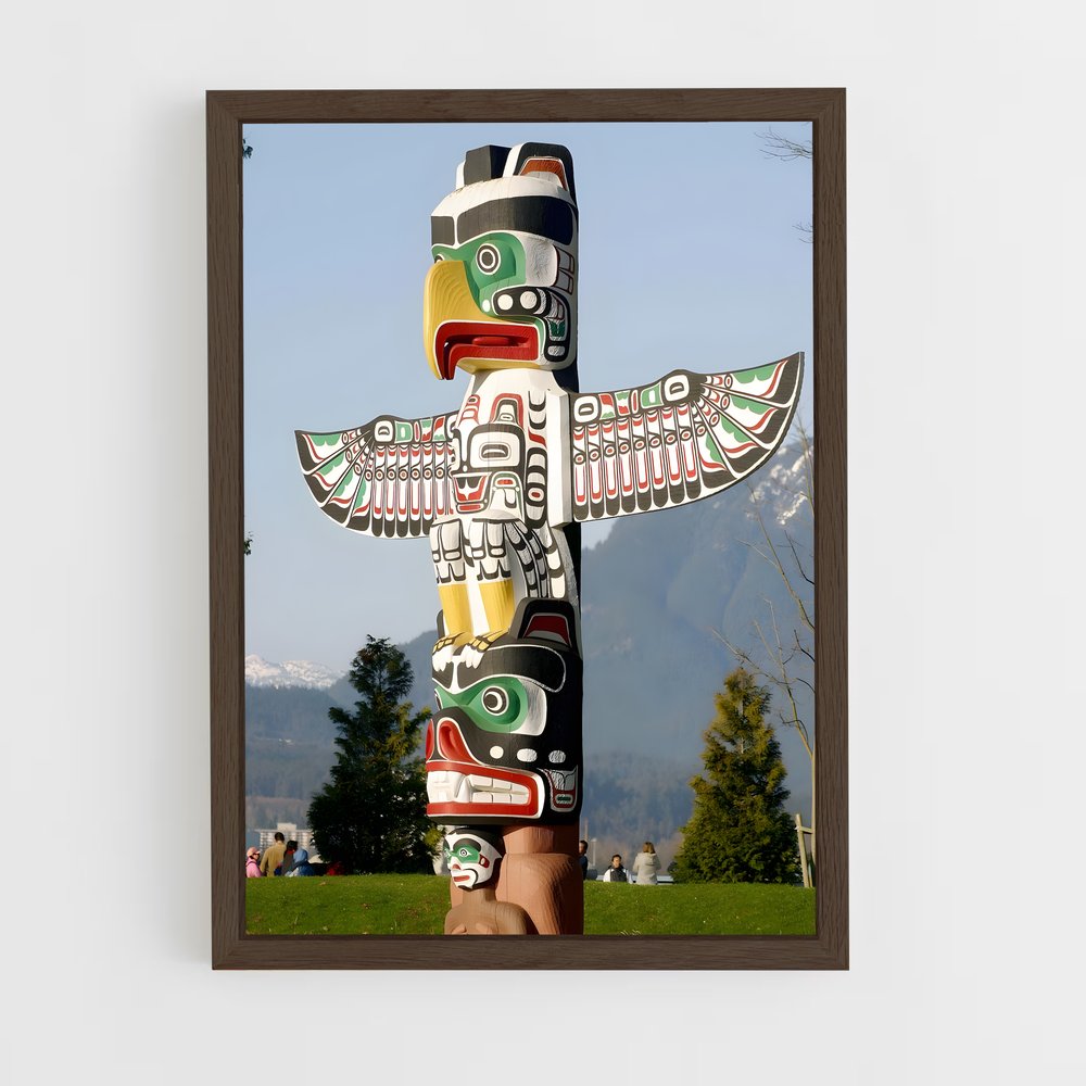 ap-totem pole-13 cadre Bois foncé