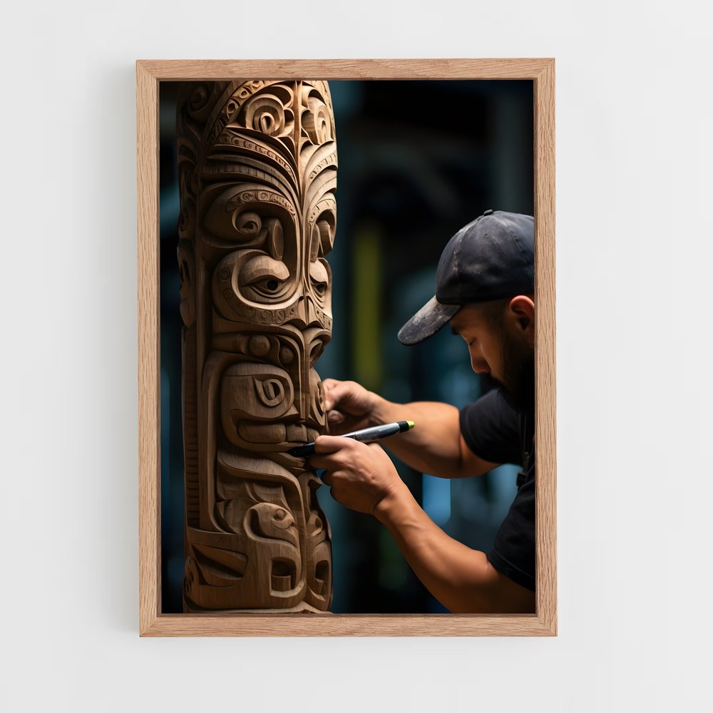 ap-totem pole-14 cadre Bois clair