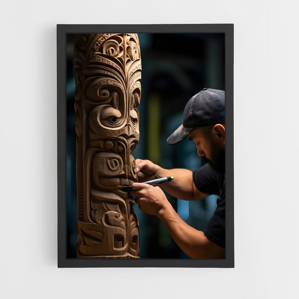 ap-totem pole-14 cadre Noir
