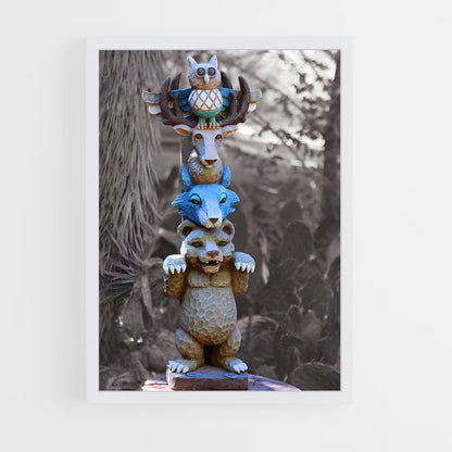 ap-totem pole-8 cadre Blanc