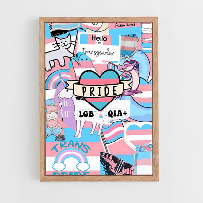 ap-transgender flag-1 cadre Bois clair