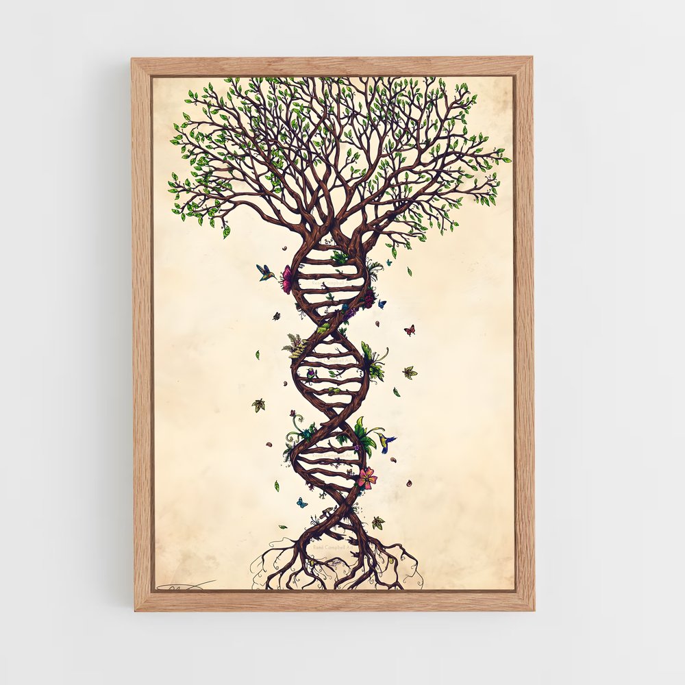 ap-tree of life-3 cadre Bois clair