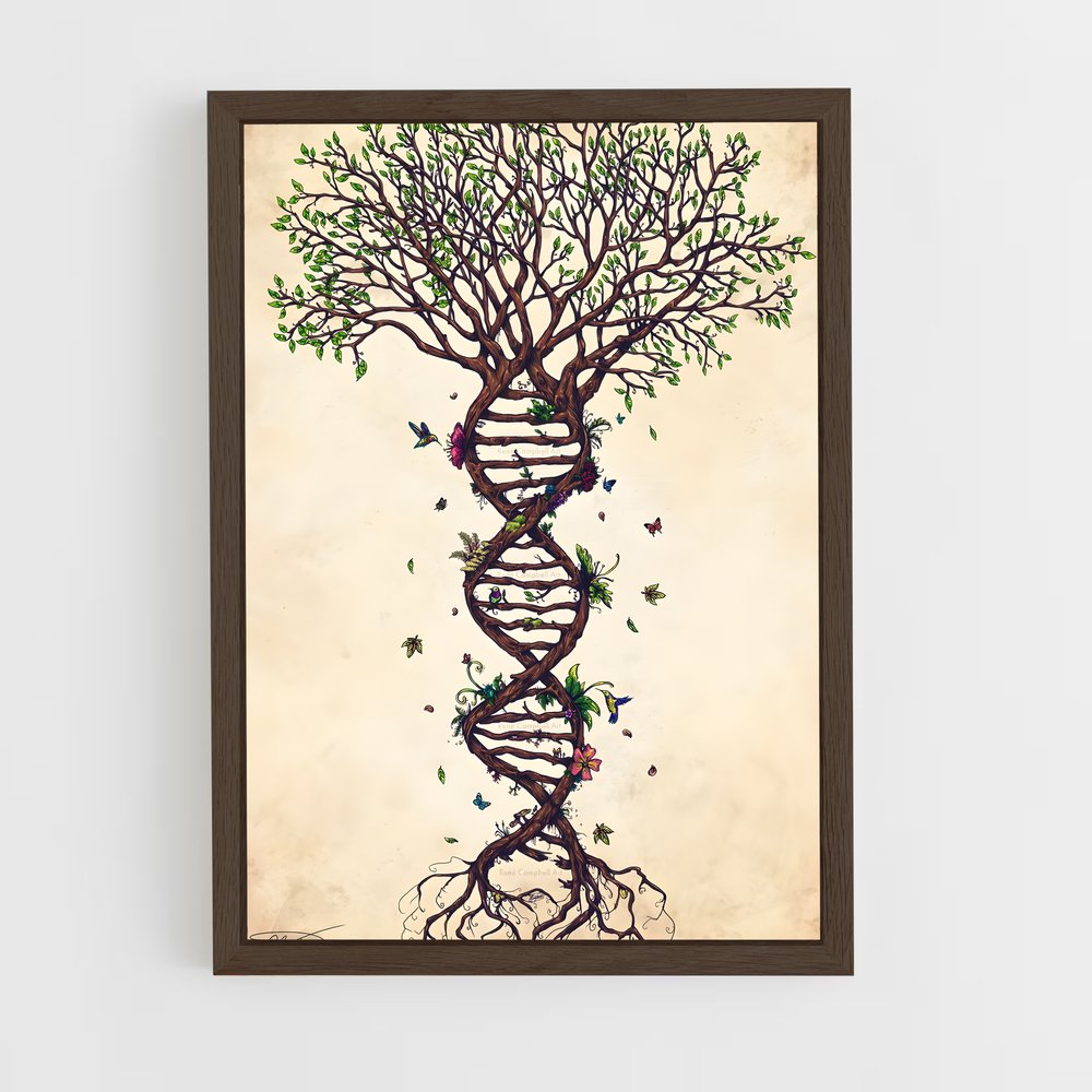 ap-tree of life-3 cadre Bois foncé