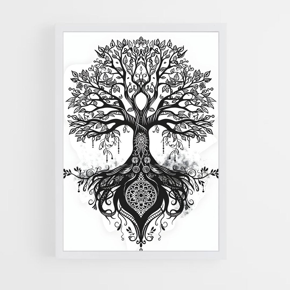 ap-tree of life-4 cadre Blanc