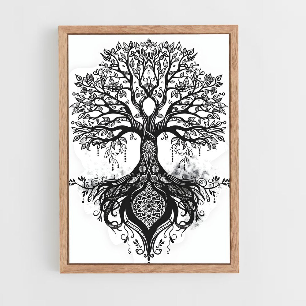 ap-tree of life-4 cadre Bois clair