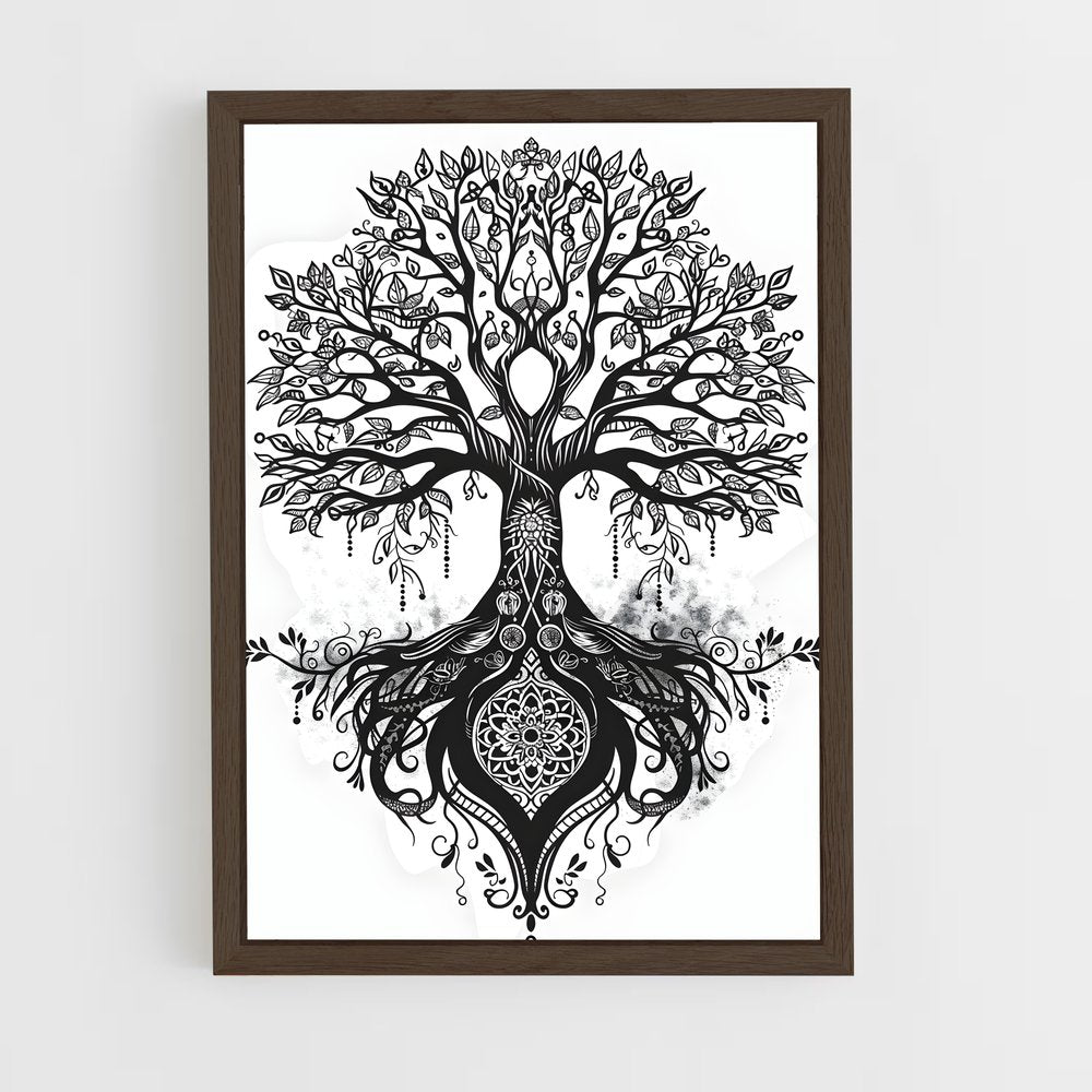 ap-tree of life-4 cadre Bois foncé