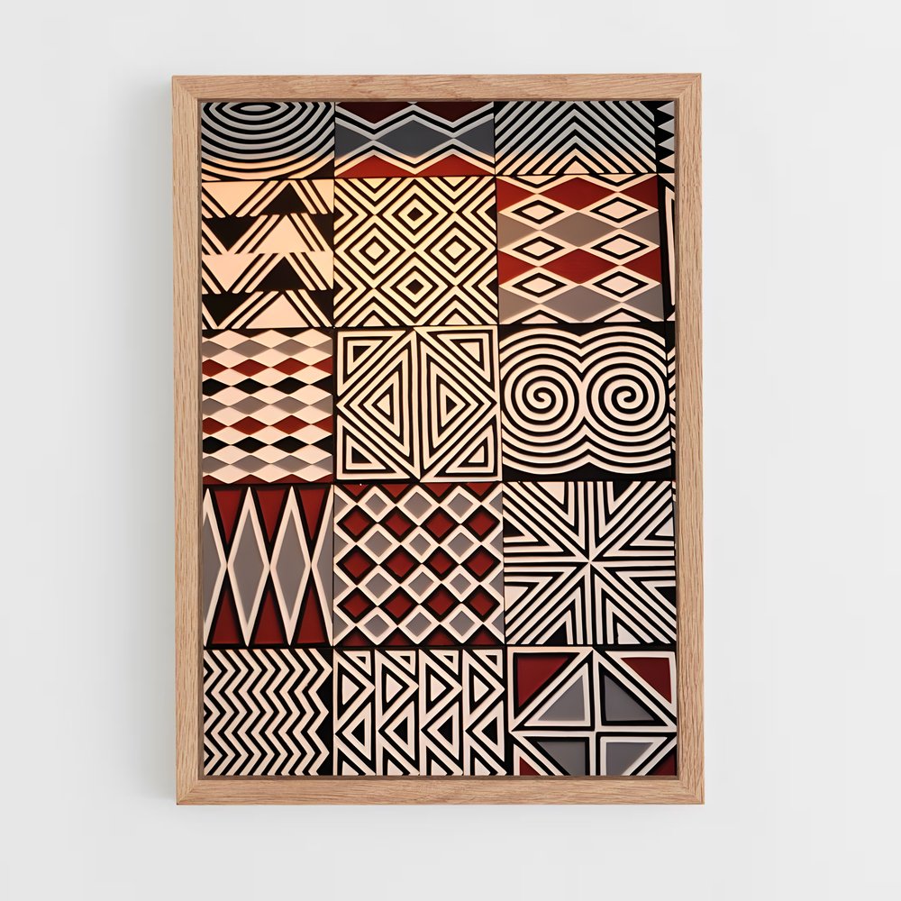 ap-tribal patterns-4 cadre Bois clair