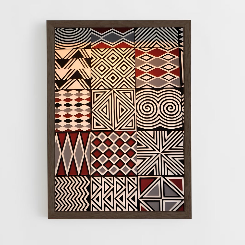 ap-tribal patterns-4 cadre Bois foncé