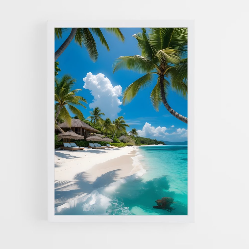 ap-tropical beach-15 cadre Blanc