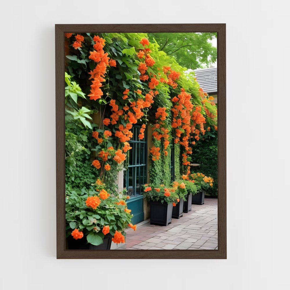 ap-trumpet vine-2 cadre Bois foncé