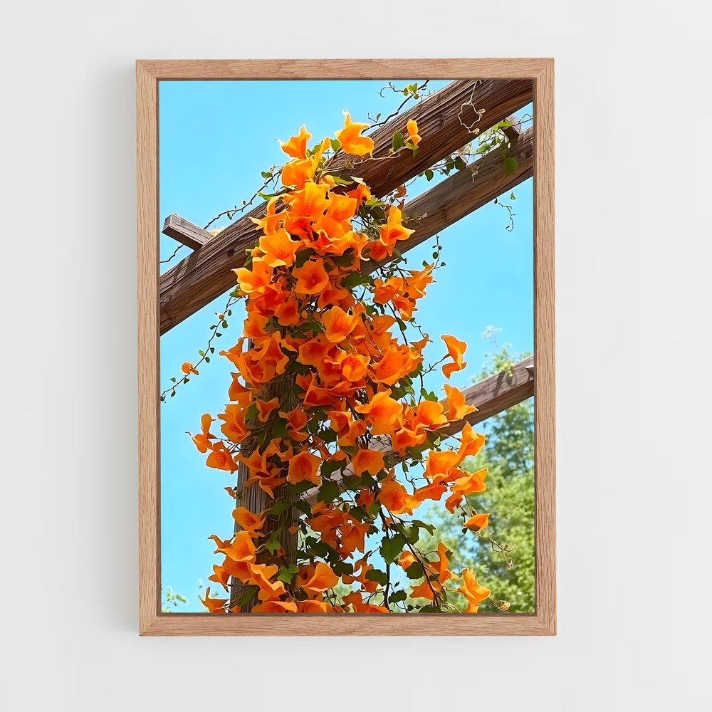 ap-trumpet vine-3 cadre Bois clair