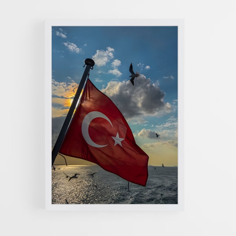 ap-turkey flag-2 cadre Blanc