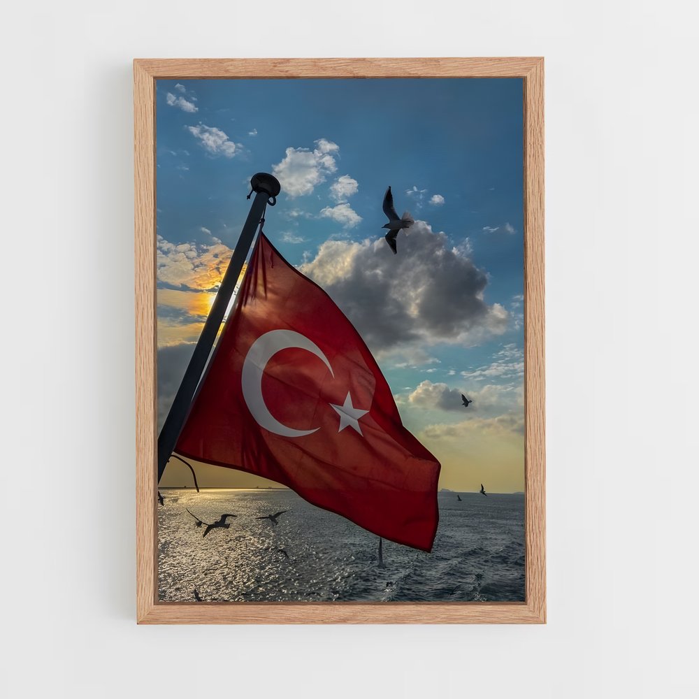 ap-turkey flag-2 cadre Bois clair