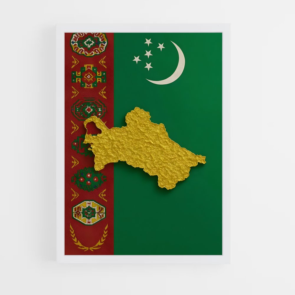 ap-turkmenistan flag-2 cadre Blanc