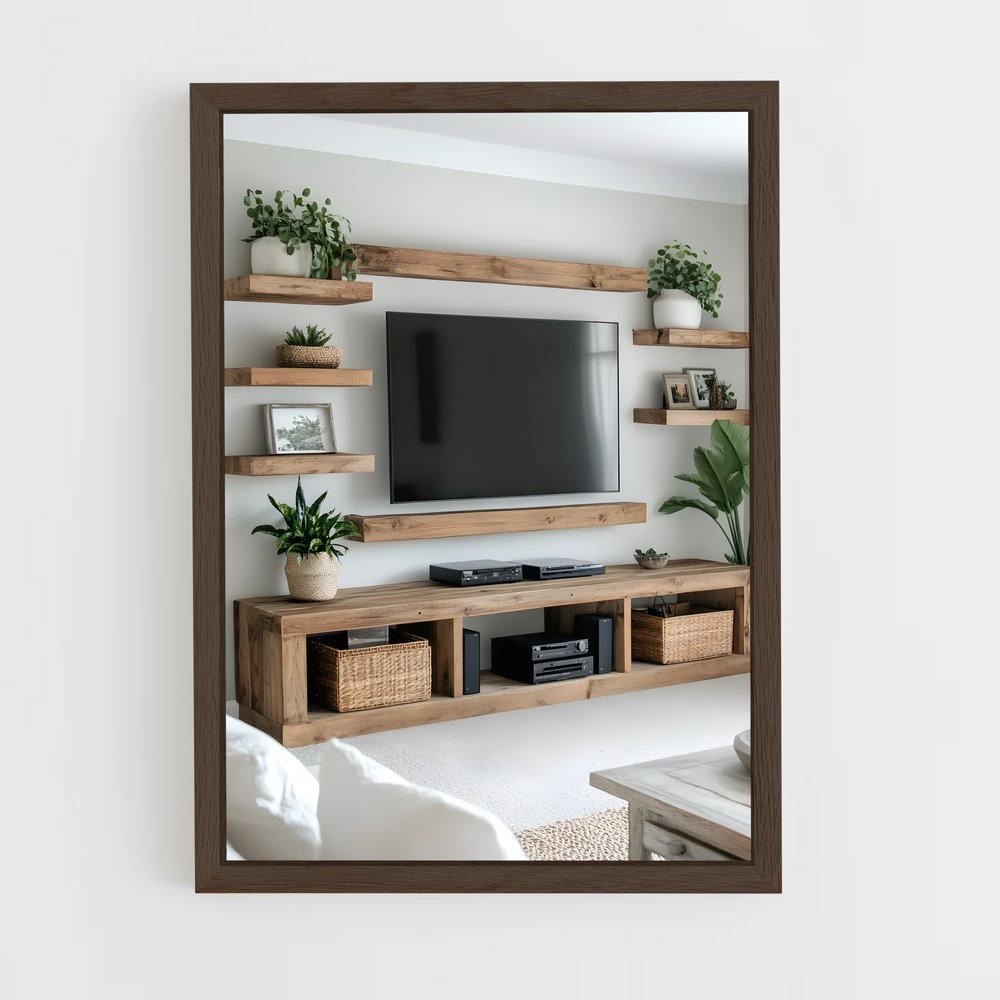 ap-tv stand-1 cadre Bois foncé