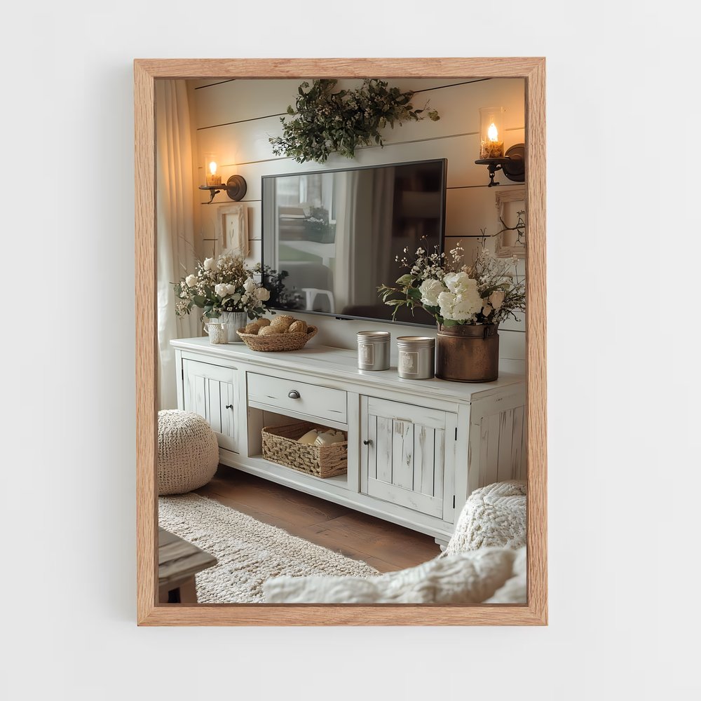 ap-tv stand-2 cadre Bois clair