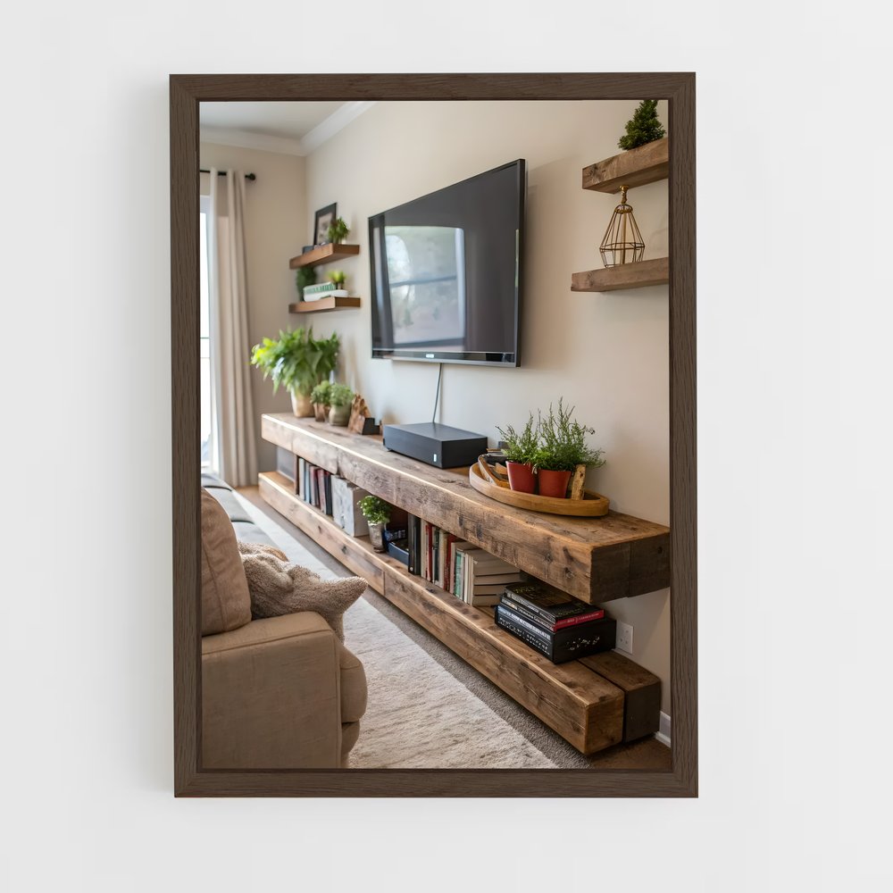 ap-tv stand-4 cadre Bois foncé